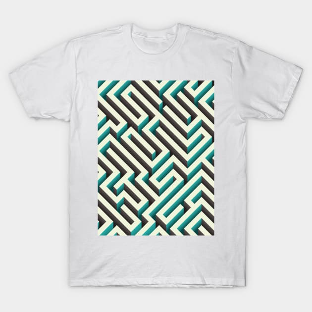 cyan maze T-Shirt by AtelierNab